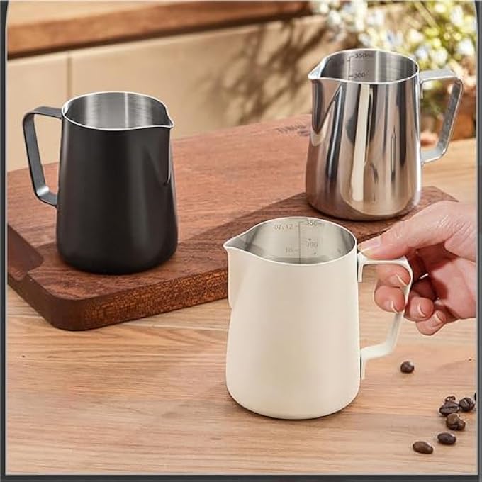 joyzzz Frothing Pitcher 350Ml Stainless Steel Milk Frother Jug With Precision Spout Professional Coffee Steaming Pitcher For Baristas Perfect For Latte Cappuccino And Hot Chocolate Making - Image 4
