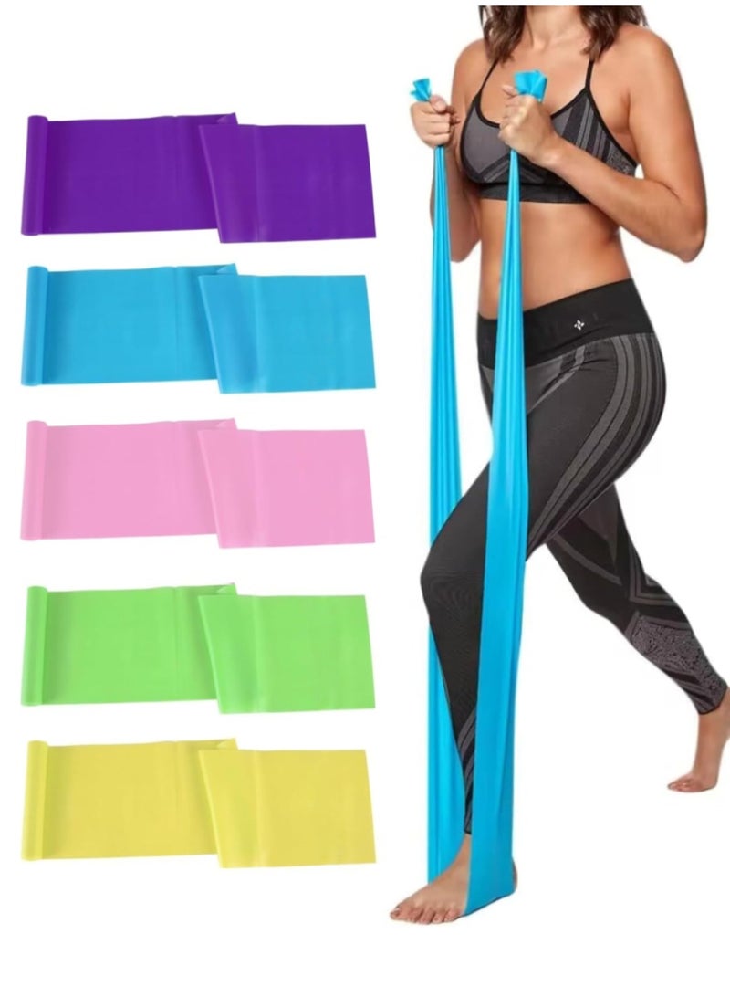 XiuWoo 5PCS Resistance Bands Set, Exercise Bands for Yoga, Pilates, Rehab, and Strength Training, Portable Fitness Bands for Home Gym - Image 1