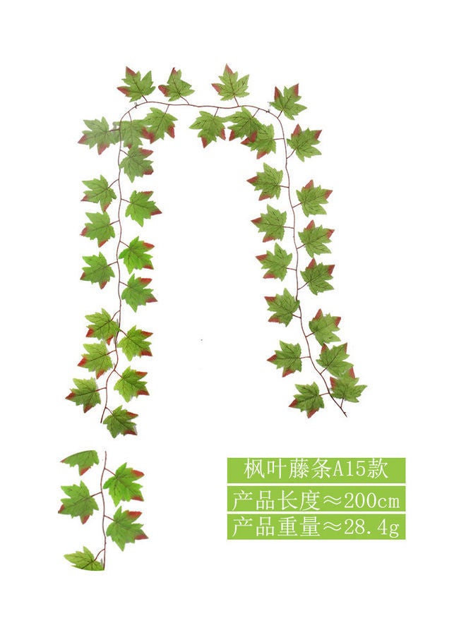NIBEMINENT Artificial Hanging Leaf Vine Green/Red 2meter