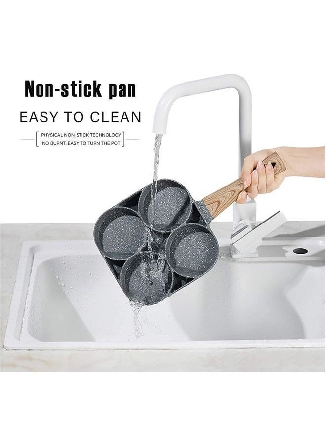 Arabest - Ergonomic Egg Frying Pan With 4 Hole, Grill, Non Sticky, Cookware With Section For Omelet, Pancakes, Steak, Sausage And Many More - Image 1