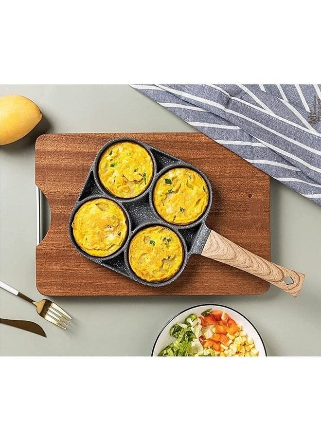 Arabest - Ergonomic Egg Frying Pan With 4 Hole, Grill, Non Sticky, Cookware With Section For Omelet, Pancakes, Steak, Sausage And Many More - Image 1
