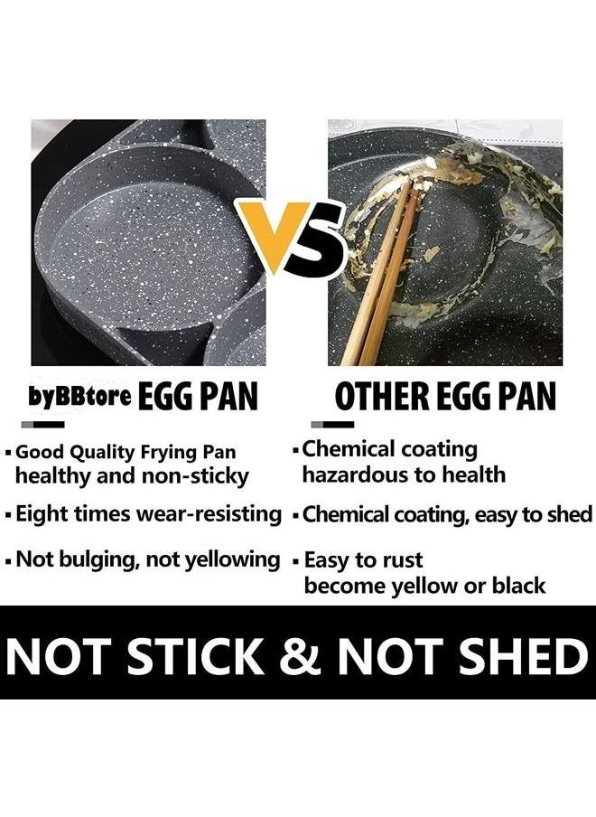 Arabest - Ergonomic Egg Frying Pan With 4 Hole, Grill, Non Sticky, Cookware With Section For Omelet, Pancakes, Steak, Sausage And Many More - Image 1