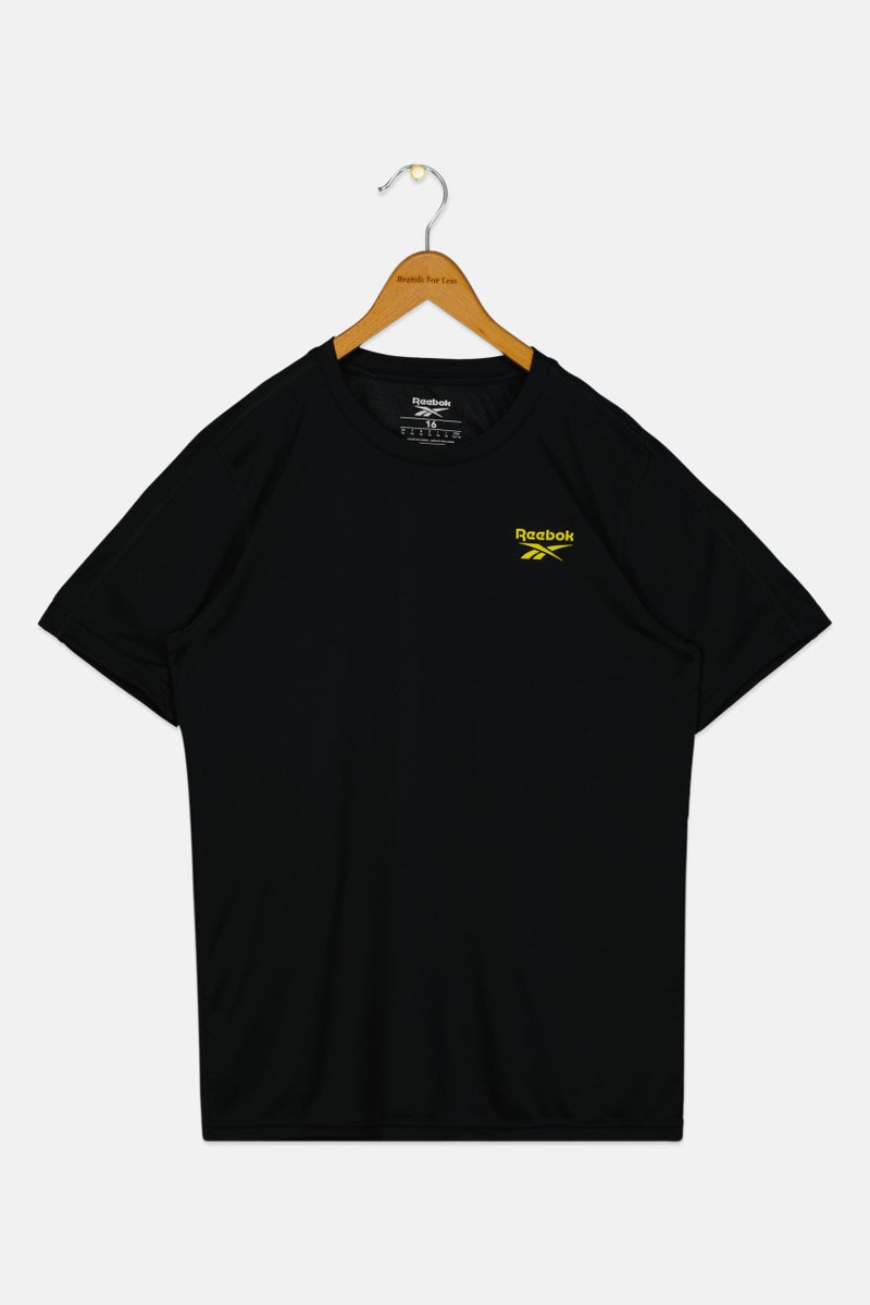 Reebok ملابس رياضية للأطفال الأولاد قميص تدريب قصير الأكمام، أسود - Image 1