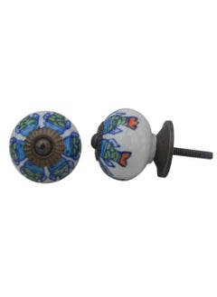 Indian-Shelf IndianShelf 4 Piece Multicolor Knobs Ceramic Antique Knobs for Drawers Fish Kitchen Door Handles 381 cm Handle Pulls 
