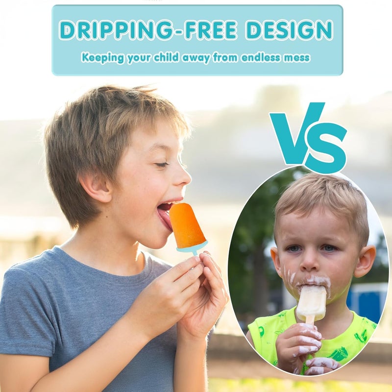 Miaowoof Silicone Popsicles Molds for Toddlers, 6-Cavity Non-BPA Premium Silicone Small Popsicle Molds, Ice Pop Mold with 6 Colorful Reusable Sticks for Kids (White) - Image 4