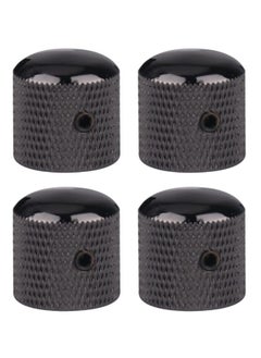 Generic 4Pcs Metal Guitar Knobs Volume Tone Control Knobs Dome Knobs with with Allen Keys Screws for Fender Telecaster Gibson Les Paul Electric Guitar Bass (Black)  - Image 2