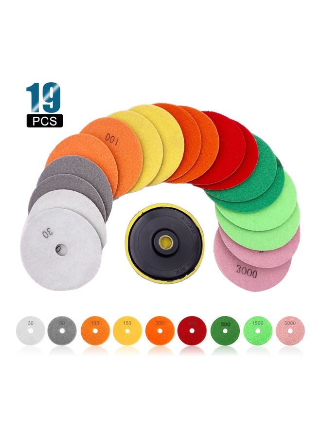 NIBEMINENT 20-Pieces 4 inch Diamond Polishing Pads Multicolour 30.00 X 10.00 10.00cm  - Image 1