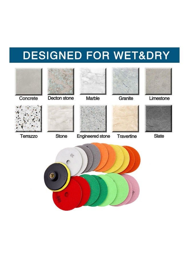 NIBEMINENT 20-Pieces 4 inch Diamond Polishing Pads Multicolour 30.00 X 10.00 10.00cm  - Image 4