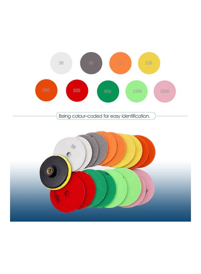 NIBEMINENT 20-Pieces 4 inch Diamond Polishing Pads Multicolour 30.00 X 10.00 10.00cm  - Image 3