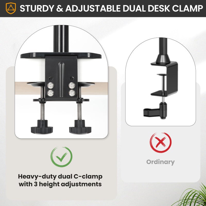 TARION Camera Arm Mount Desk Stand: Heavy Duty DSLR Desktop Mount Camera Stand with Tablet Holder Double C Clamp 1/4 3/8 Screw Adapter Articulating Arm for Selfie Streaming Videography TitanRig Lite Z - Image 5