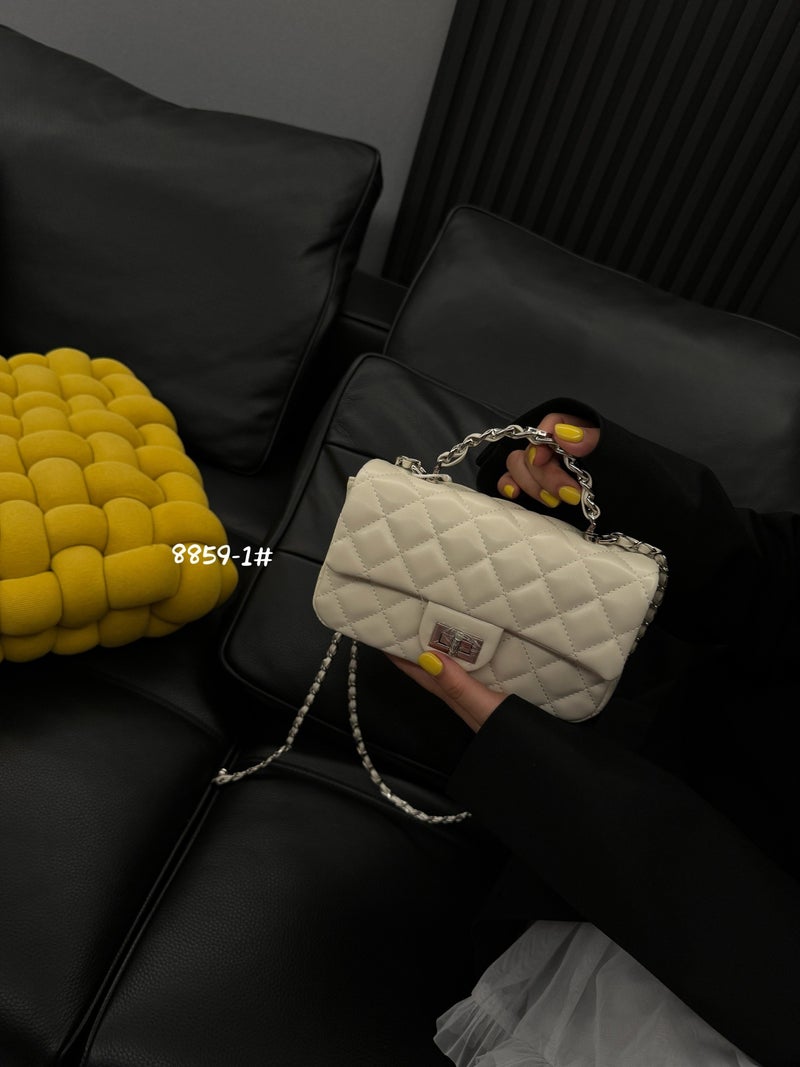 Chanel Style Diamond Plaid Latch Small Square Bag Women'S 2025 Exquisite Fashionable Chain Shoulder Crossbody Bag - Image 3