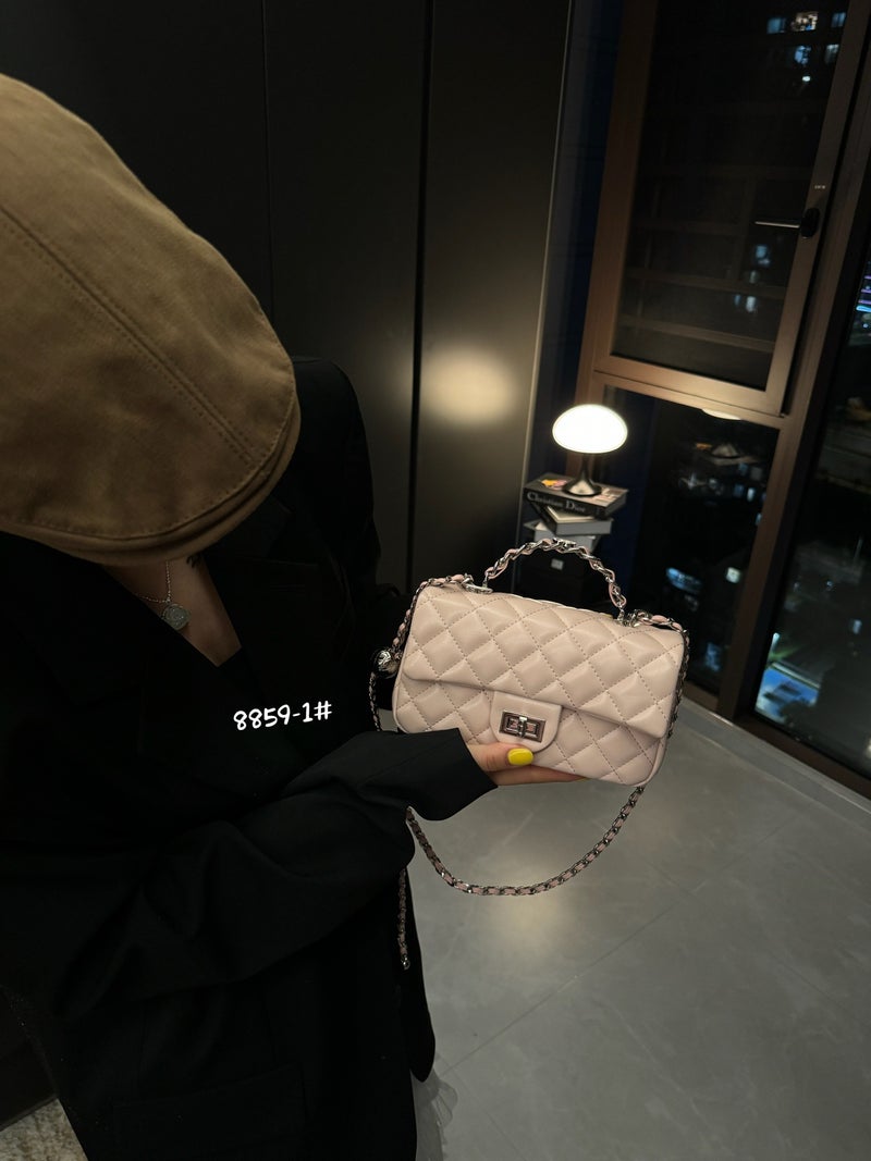 Chanel Style Diamond Plaid Latch Small Square Bag Women'S 2025 Exquisite Fashionable Chain Shoulder Crossbody Bag - Image 1