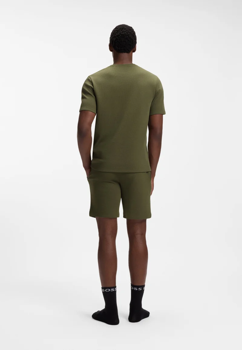 BOSS Cotton-blend pyjama T-shirt with embroidered logo