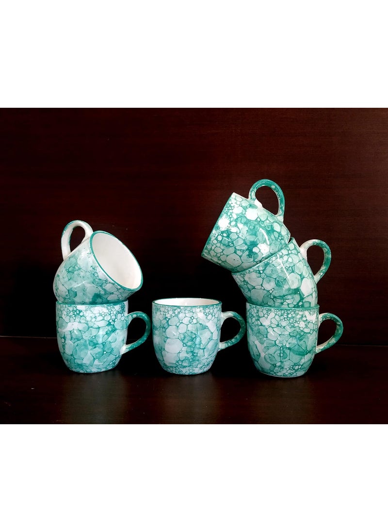 MOODY PANDA MOODY PANDA Graceful Set of 6 Cups Cup Set Set of 6 Cups Ceramic Ocean Green  - Image 1