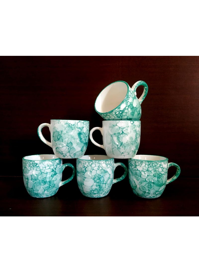 MOODY PANDA MOODY PANDA Graceful Set of 6 Cups Cup Set Set of 6 Cups Ceramic Ocean Green  - Image 3