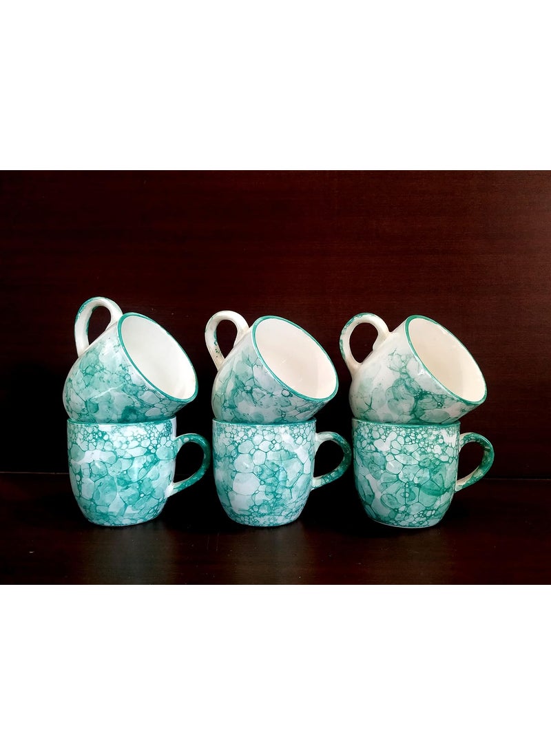 MOODY PANDA MOODY PANDA Graceful Set of 6 Cups Cup Set Set of 6 Cups Ceramic Ocean Green  - Image 2
