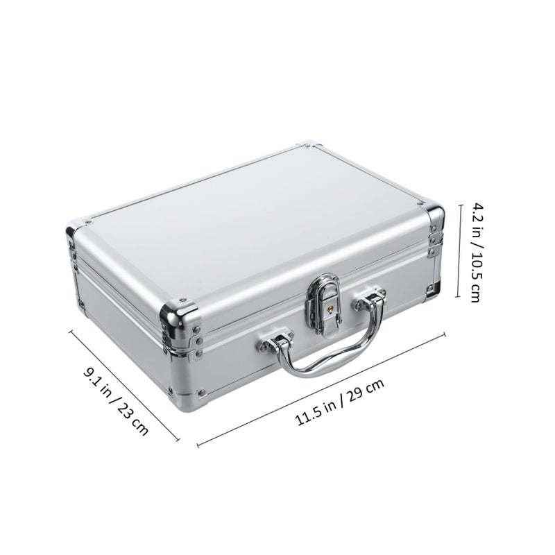 Aluminum Hard Case Makeup Storage Organizer Briefcase Luggage For Men - Image 3