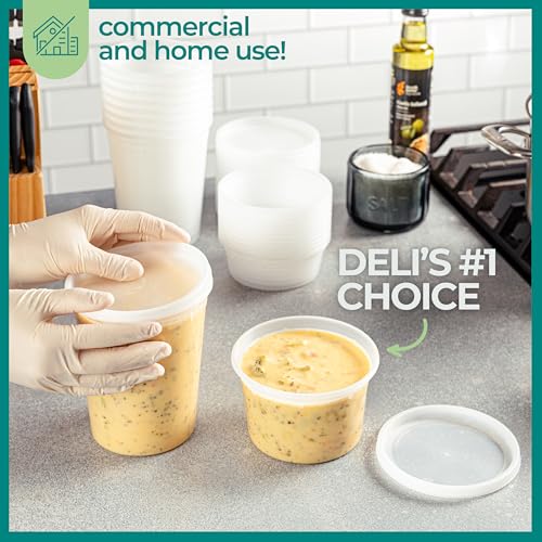 JoyServe Deli Food Containers with Lids - (16 Sets) 8-32 Oz Quart Size & 8-16 Oz Pint Size Airtight Food Storage Takeout Meal Prep Containers, BPA-Free, Dishwasher, Microwave Safe - Image 3