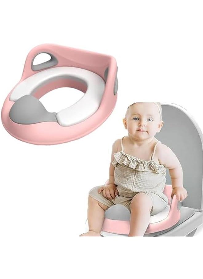 Gonice Toilet Training Seat, Child Safety Baby Toilet Seat with High Splash Protection & Handle And Backrest, Suitable For Boy And Girl Aged 1-8 Years (White)  - Image 1