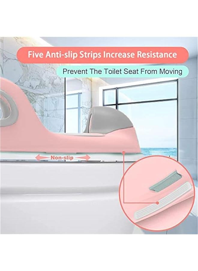 Gonice Toilet Training Seat, Child Safety Baby Toilet Seat with High Splash Protection & Handle And Backrest, Suitable For Boy And Girl Aged 1-8 Years (White)  - Image 3