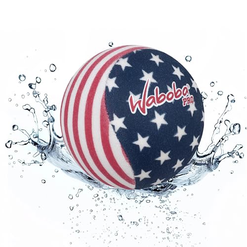 Waboba Water Bouncing Pro Ball-Stars & Stripes, White/Red/Blue - Image 1