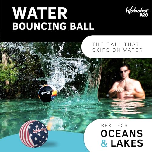 Waboba Water Bouncing Pro Ball-Stars & Stripes, White/Red/Blue - Image 2