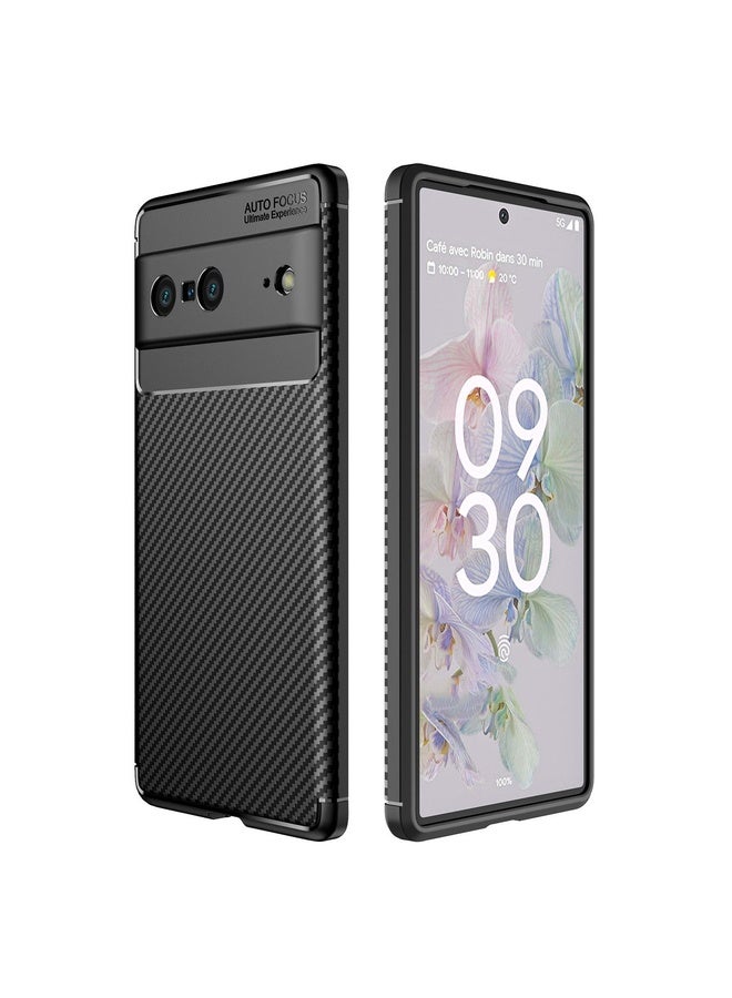 HuHa Case Cover For Google Pixel 7 Carbon Fiber Texture Shockproof TPU Phone Case(Black) - Image 1