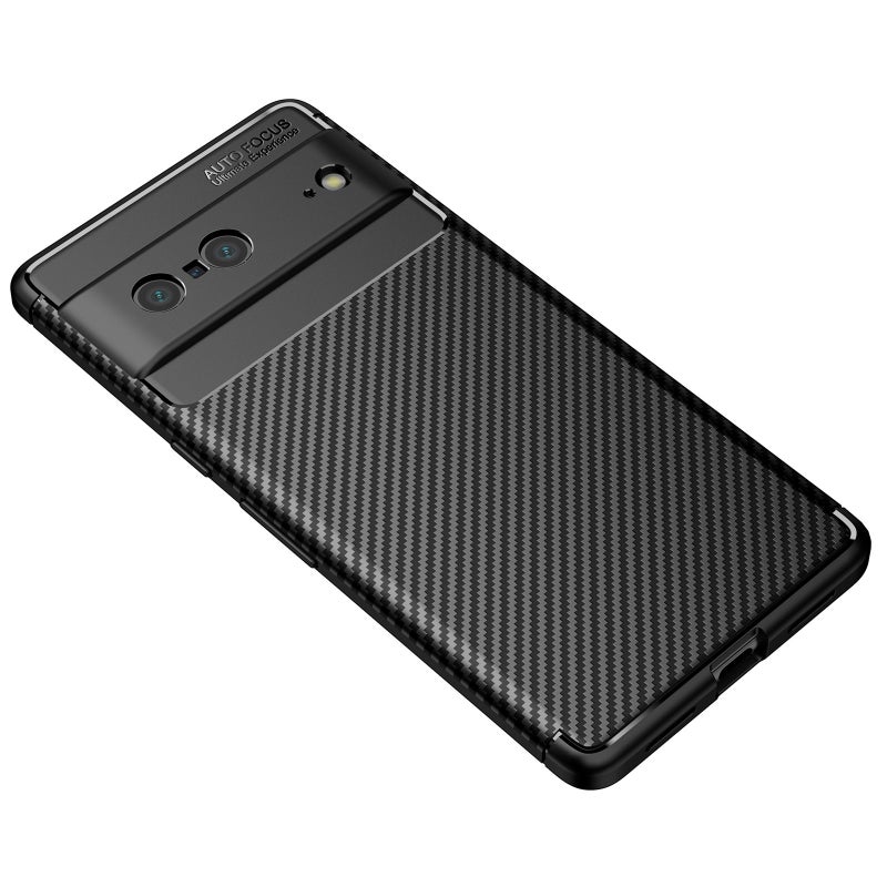 HuHa Case Cover For Google Pixel 7 Carbon Fiber Texture Shockproof TPU Phone Case(Black) - Image 2