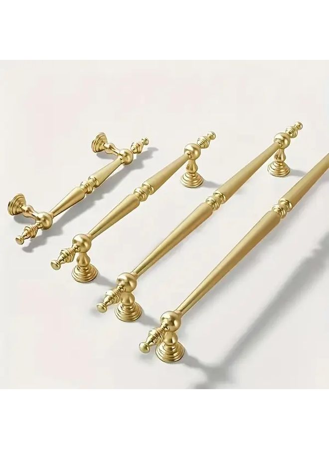 4pk Brushed Golden Cabinet Handles 96mm Hole Spacing Heavy Duty Vintage Pulls - Image 2