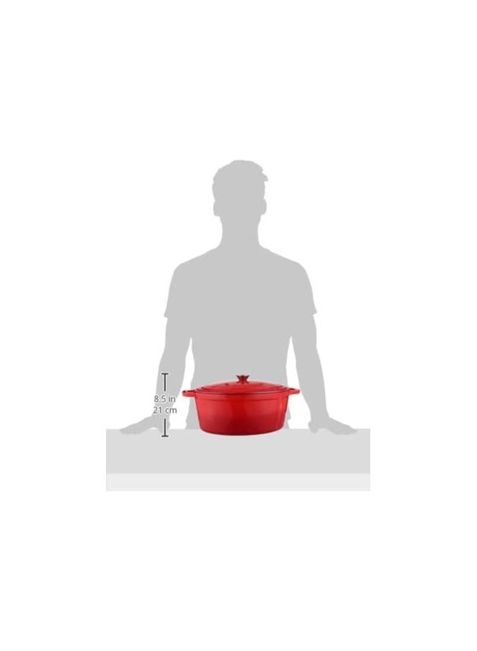 بيرجوف وعاء من الحديد الزهر بغطاء احمر 25.5 * 34 cm - Image 1