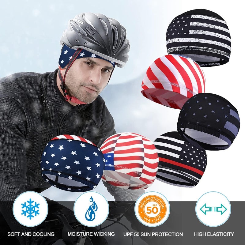 vidsel Skull Cap Helmet Liner Hard Hat Liner Running Beanie Head Wrap Bicycle Football Sweat Wicking Cycling Caps for Men Women - Image 4