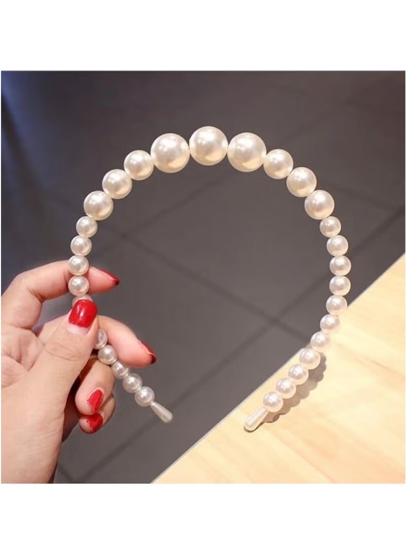 Huitich Elegant White Pearl Headband for Girls  - Image 4
