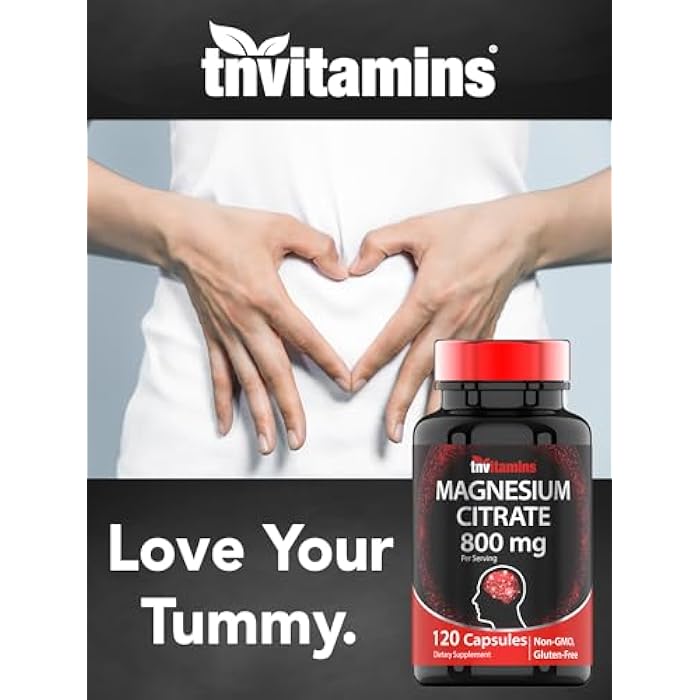 TNVitamins Magnesium Citrate 800 MG - 120 Capsules | Two Month Supply! | Pure Magnesium Citrate Powder Capsules | Citrato De Magnesio | Non-GMO | Produced in The USA! - Image 5
