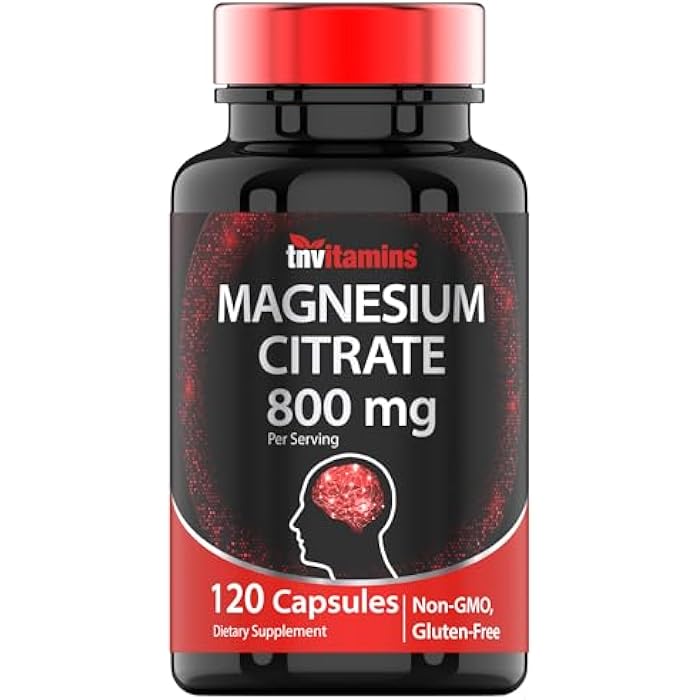 TNVitamins Magnesium Citrate 800 MG - 120 Capsules | Two Month Supply! | Pure Magnesium Citrate Powder Capsules | Citrato De Magnesio | Non-GMO | Produced in The USA! - Image 1