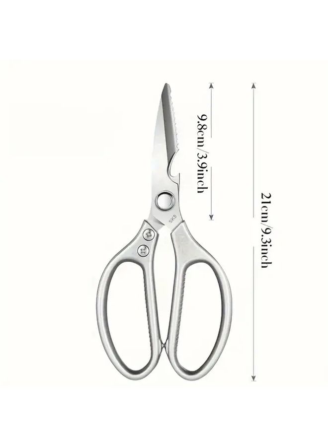 Sk5 Stainless Steel Kitchen Shears High Hardness Strong Chicken Bone Scissors Silvery Multi Functional Food Bone Clippers Bone Cutting Tool For Home Use Professional Kitchen Tool Durable Kitchenware - Image 3