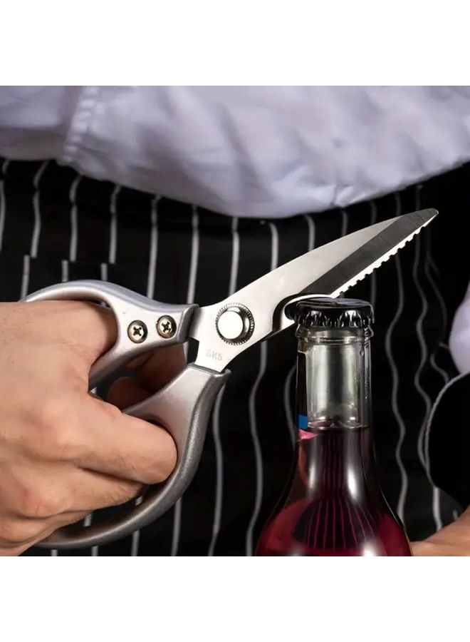 Sk5 Stainless Steel Kitchen Shears High Hardness Strong Chicken Bone Scissors Silvery Multi Functional Food Bone Clippers Bone Cutting Tool For Home Use Professional Kitchen Tool Durable Kitchenware - Image 4