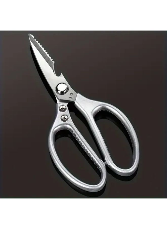 Sk5 Stainless Steel Kitchen Shears High Hardness Strong Chicken Bone Scissors Silvery Multi Functional Food Bone Clippers Bone Cutting Tool For Home Use Professional Kitchen Tool Durable Kitchenware - Image 2