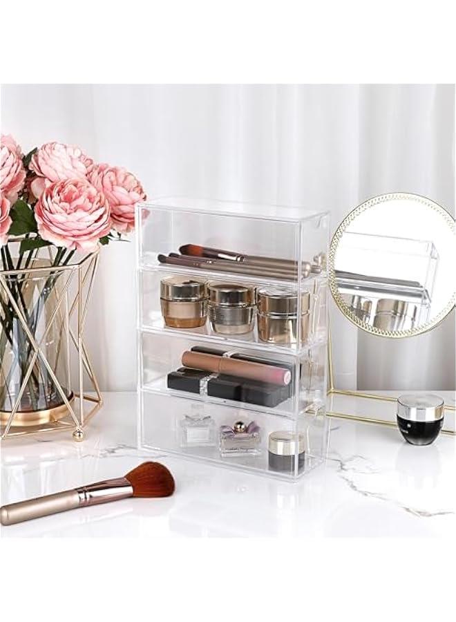 HOOKOR Acrylic Sunglasses Organizer with 4 Drawers Clear Eyeglass Case Eyeglass Storage Display Holder Multipurpose Drawer Organizer Tray for Jewelry Watch Perfume Vanity,6.9 x 2.6 x9.7  - Image 5