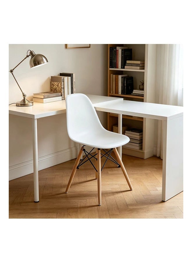 JCB CHIC مجموعة مكونة من كرسي طعام واحد من تصميم إيمز، كراسي بلاستيكية عصرية بأرجل خشبية، كرسي استرخاء، كرسي مقهى، كرسي جانبي، كرسي مكتب، كراسي تزيينية للمطبخ وغرفة الطعام وغرفة المعيشة وغرفة النوم - Image 1