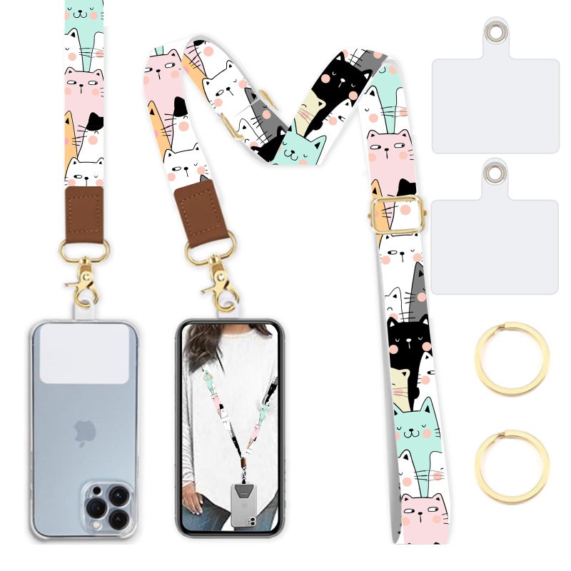 Lfpkixise Phone Lanyard Wrist Strap Crossbody Adjustable, Cell Phone Lanyard for Around The Neck Shoulder,Colorful Butterfly Phone Wristlet Strap, Funny Lanyard for Keys Phone Case ID Badges Phone Accessories - Image 1