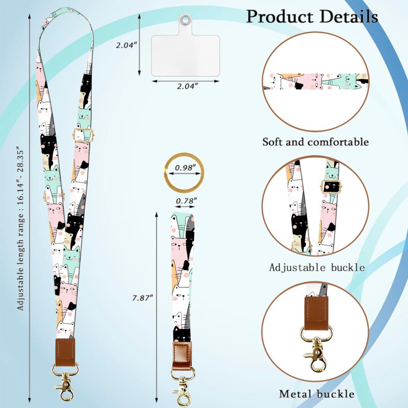 Lfpkixise Phone Lanyard Wrist Strap Crossbody Adjustable, Cell Phone Lanyard for Around The Neck Shoulder,Colorful Butterfly Phone Wristlet Strap, Funny Lanyard for Keys Phone Case ID Badges Phone Accessories - Image 4