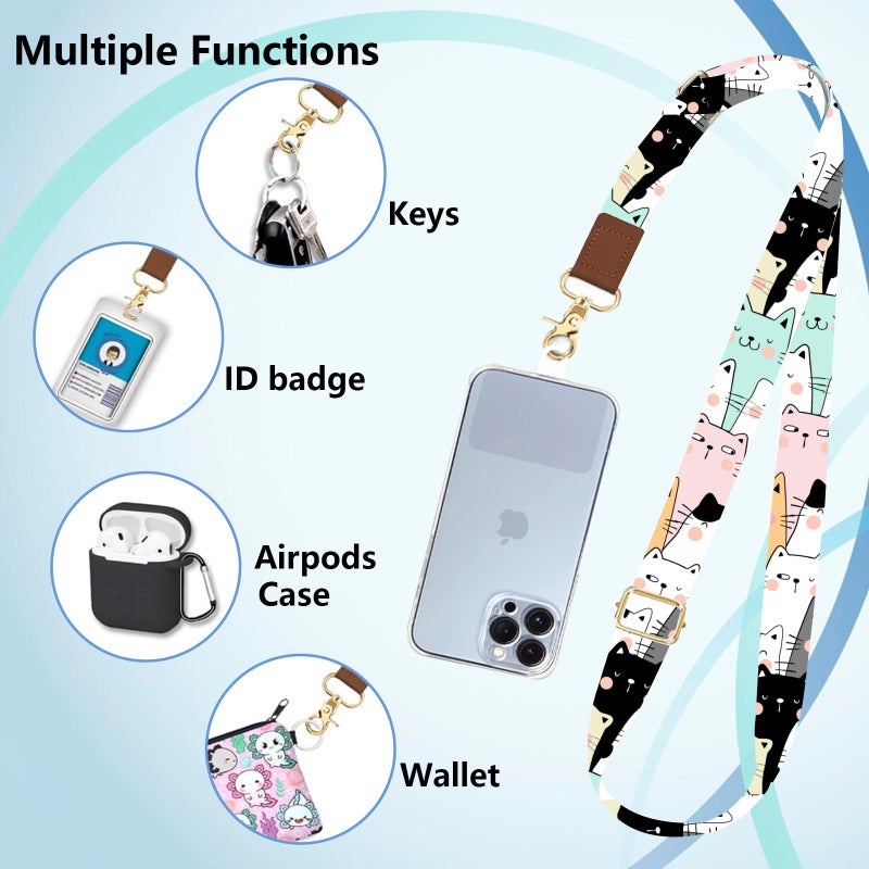 Lfpkixise Phone Lanyard Wrist Strap Crossbody Adjustable, Cell Phone Lanyard for Around The Neck Shoulder,Colorful Butterfly Phone Wristlet Strap, Funny Lanyard for Keys Phone Case ID Badges Phone Accessories - Image 3