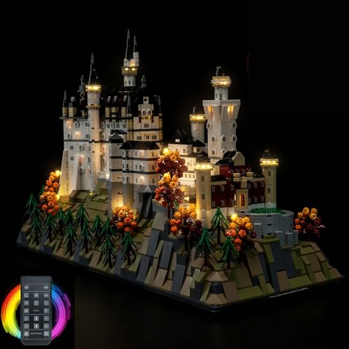 Hilighting Upgraded Led Light Kit Compatible with Lego Architecture Neuschwanstein Castle Building Set RC Version Compatible with Lego 21063 Gift for Architecture Fan Model Not Included - Image 1