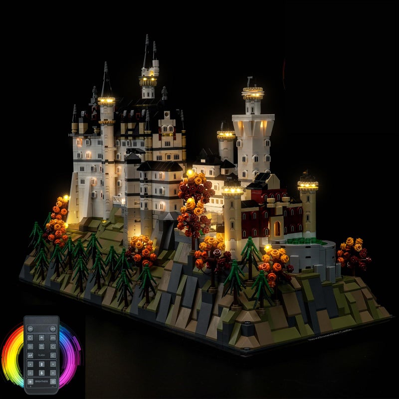 Hilighting Upgraded Led Light Kit Compatible with Lego Architecture Neuschwanstein Castle Building Set RC Version Compatible with Lego 21063 Gift for Architecture Fan Model Not Included - Image 3