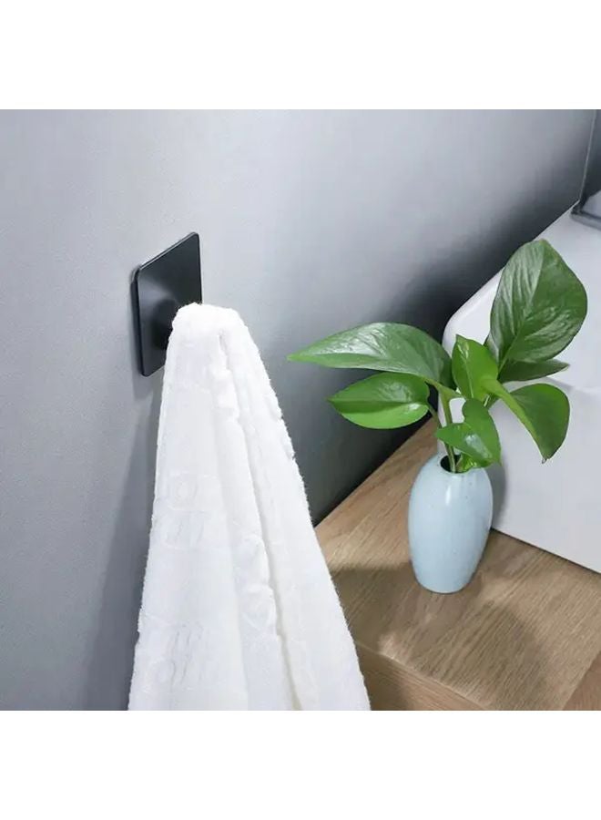 4 قطع من خطاطيف الفولاذ المقاوم للصدأ الأسود غير اللامع ذاتية اللصق للمناشف والأردية والملابس - Image 5