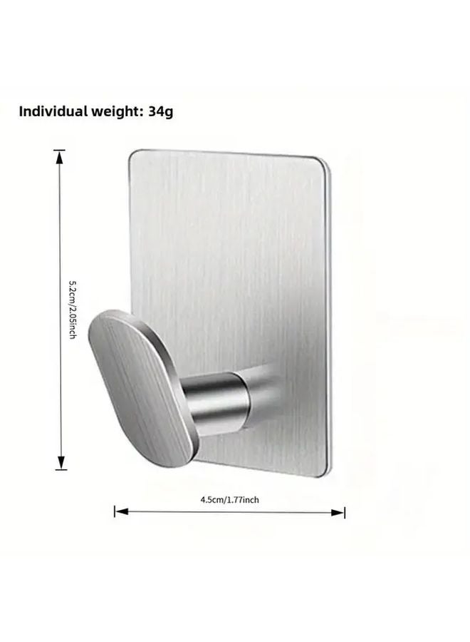 4 قطع من خطاطيف الفولاذ المقاوم للصدأ الأسود غير اللامع ذاتية اللصق للمناشف والأردية والملابس - Image 4