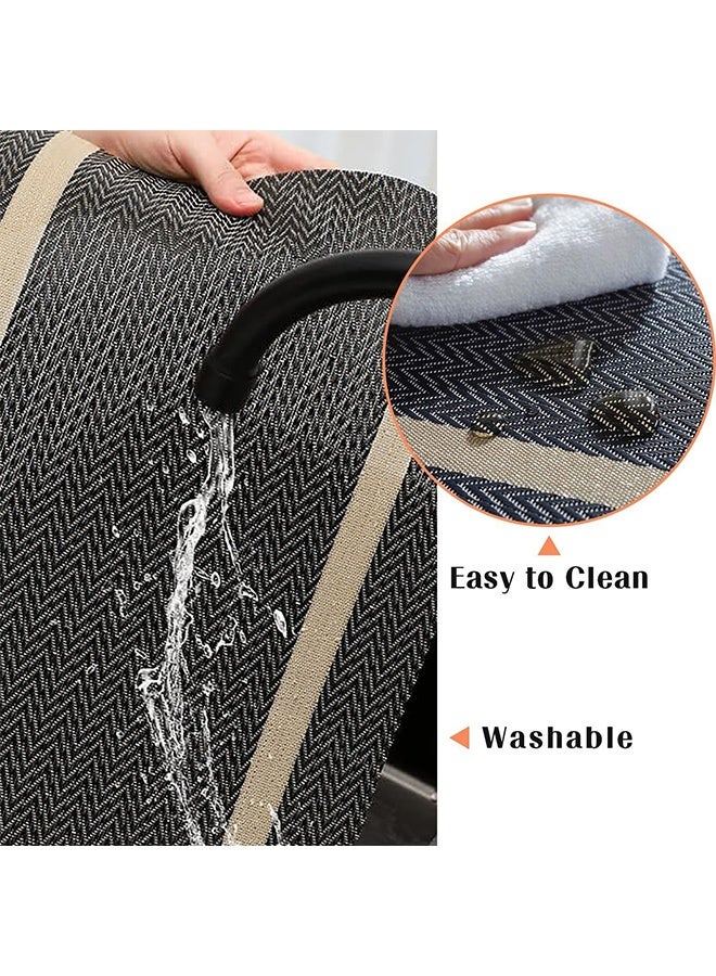 Woven Vinyl Table Runner Black Table Runner Woven with Golden Threads 30*180cm Wipeable Waterproof Dining Table Mats  - Image 4