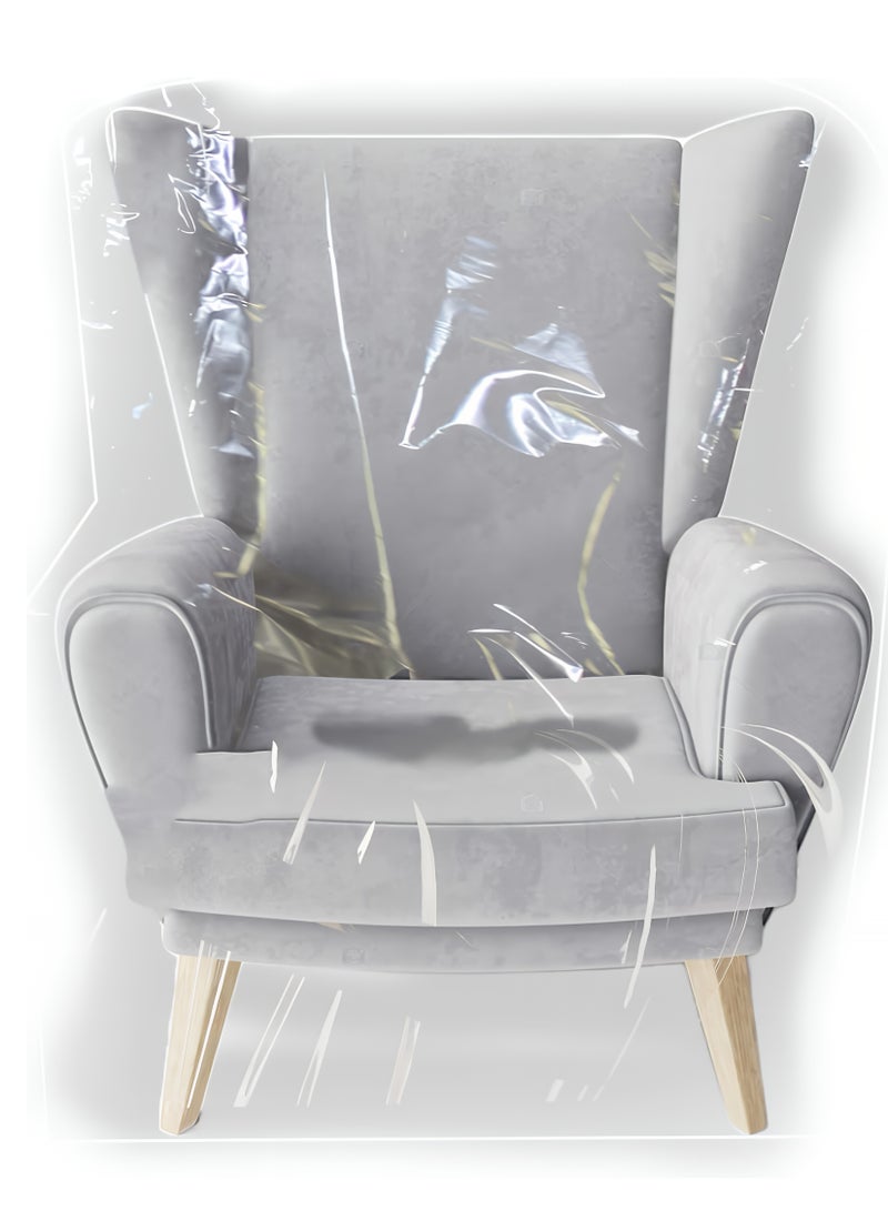 المي هومي غطاء كرسي بلاستيك شفاف طويل (عدد 2) – واقي مقعد من الـ PVC مقاوم للماء والخدوش، حماية كاملة للكراسي في غرفة الطعام والمطبخ وغرفة المعيشة – مقاوم للغبار والبقع وخدش الحيوانات الأليفة، سهل التنظيف، مثالي للمنزل والمكتب - Image 2