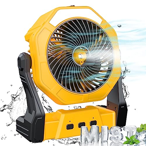 Ausic Portable Misting fan, 8-Inch Cooling Mist Fans, [8-35Hrs] USB Rechargeable Battery Powered Fan with Mister, 250mL Water Tank & LED Lantern, for Home Desk, Bedroom, Office, Outdoor&Indoor Use - Image 1