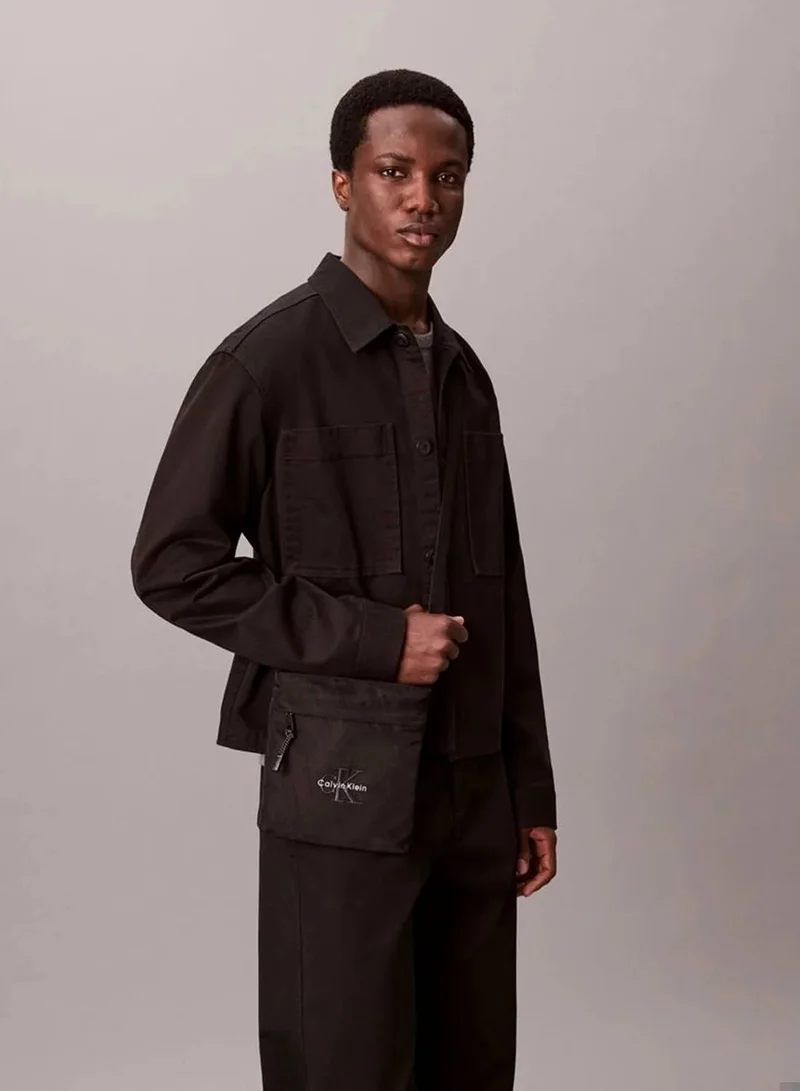 Calvin Klein Black Nylon Monogram Logo Flatpack for Men | Best Price UAE
